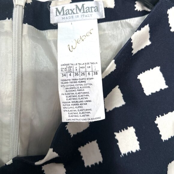 MaxMara Weekend Black White Check Dress Size 4 Italy Designer Geomentric - Picture 4 of 6